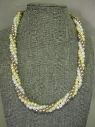 Necklace Choker 3 Strands Torsade Faux Pearls Ivory White Gold Etsy Lovely Necklace Choker Necklace Necklace