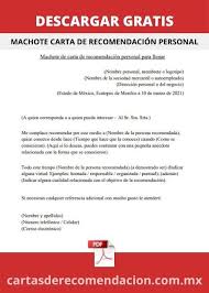 Carta de recomendacion machote word. Cartas De Recomendacion Personal Ejemplos 2021
