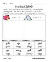 Hard G Soft G Worksheet Phonics Worksheets Phonics Phonics Activities