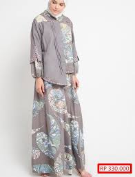 Baju Batik Gamis Kombinasi Satin Model Baju Wanita Wanita Gaya Busana