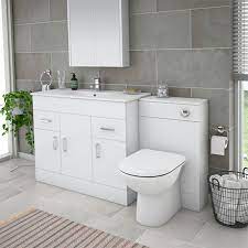 A small bathroom typically will have a vanity that is 18, 24, or 30 inches long. Turin 1500mm Gloss White Vanity Unit Bathroom Suite Depth D400 200mm At Victorian Plumbing Uk