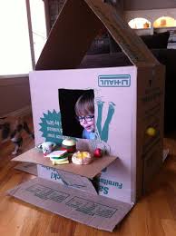 How Fun Is This Cardboard Box Houses Cardboard Boxes Kids Box Houses
