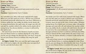Copying a spell into the book. Song Of Weal And Song Of Woe A Pair Of 3rd Level Bard Spells Unearthedarcana Bard Spells 5e Spelling Dnd Bard