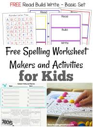 Generate from your own words or use premade sheets. Free Spelling Worksheet Makers And Activities 3 Boys And A Dog