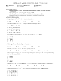 We did not find results for: Soal Penilaian Akhir Semester Pas Mat Peminatan Kelas Xi Ipa T P 2018 2019 Pdf