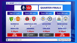 Fa cup 2020 scores, live results, standings. Fa Cup Quarter Finals Live On Bbc One Bt Sport Sport On The Box