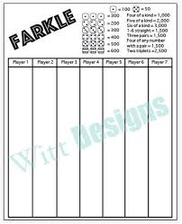 A score sheet for other misc. Farkle Score Sheets Dice Games Evertribehq Toys Games