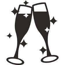 Champagne Glasses Toast Line Art Drawings Silhouette Design Design Store