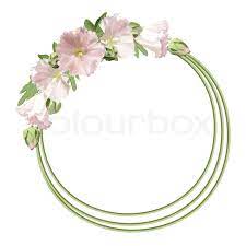 Floral Round Frame Stock Vector Colourbox Camisetas informal manga corta cuello redondo floral (1685599999). floral round frame stock vector