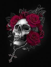 Skull And Roses Skull Rose Tattoos Skull Artwork Skull Wallpaper