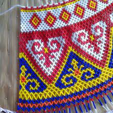 Cara membuat rantai manik sarawak. Tangu Iban Bead Art Beaded Necklace Patterns Beaded Embroidery