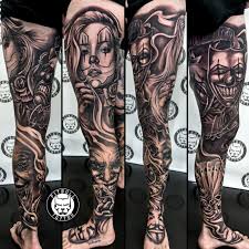 Black And Grey Leg Tattoos For Men Manga Pierna Chicano In 2020 Calf Sleeve Tattoo Leg Sleeve Tattoo Black And Grey Tattoos