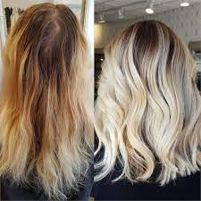 Makeover Banded And Brassy To Stunning Blonde Melt Color Melting Hair Color Correction Hair Blonde Melt