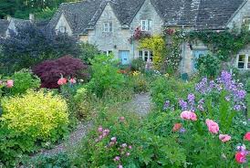 Stock Photo Of Cottage Garden In Bibury Gloucestershire Cotswolds Part Of The Uk Travel And Heritage Image Li Cottage Garden English Cottage Garden Cotswolds