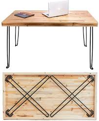 Various ways to make tabletops of all kinds. Amazon Com Sleekform Folding Desk Lightweight Portable Wood Table 47 X 24 Small Wooden Foldable Workstation For Study Writing Computer Pc Laptop Industrial Rustic Metal Hairpin Legs No Assembly Required