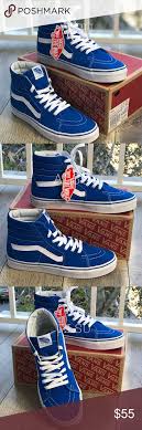 Vans Sk8 Hi Suede Canvas Imperial Blue W Authentic Vans Clothes Design Suede