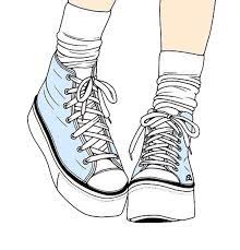 We think it was pretty interesting and in this lesson we decided to show you how to draw sneakers. Anime Shoes Drawing Front View
