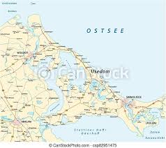 Usedom — eine detaillierte landkarte. Polen Landkarte Deutschland Deutsch Vektor Strasse Meer Sprache Insel Usedom Baltisch Canstock