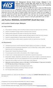 Listing job vacancy in malaysia. Regional Accountant Kuala Lumpur Malaysia