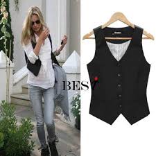 Salopette Fashion Patchwork Slim Waist Slim Women Formal Vest Black Suit Vest Cool Shrug Womens Suit Vest Vest Outfits For Women Black Suit Vest