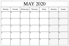 May 2020 Calendar Pdf Printable Calendar Word Free Printable Calendar Templates Printable Calendar Template