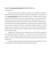 En esta obra es difícil determinar el género, ya que se puede discutir entre considerarla tragedia o drama. La Casa De Bernarda Alba Federico Garcia Lorca Sociedad