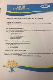 Department of justice & constitutional development. Middendorpout On Twitter Pep Internship For With A Tvet N6 Certificate
