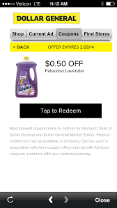 Q:what is dollar general coupon policy? Dollar General Smart Phone App Coupons More