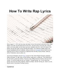 One musical bar is equal to 4 beats. Pdf How To Write Rap Lyrics Rap Beats Academia Edu