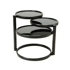 Magni Glass Swivel End Table Black Dotandbo Com Side Table Design Table Coffee Table
