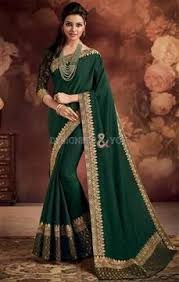 Image Of Buy Fashionable Phthalo Green Mirror Work Saree Blouse For Mehendi Saree Designs Party Wear Sarees India Traditional Dress