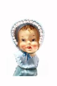 Vintage Ucagco Baby Head Vase: 1950s Nursery Planter