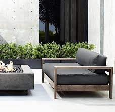 Rh Modern S Cypress 55 34 Sofa Echoing The Clean Open Lines And Crisp Angles Of M Mid Century Modern Patio Furniture Modern Patio Furniture Outdoor Furniture