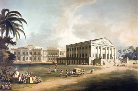 1807 India. Madras (Chennai). 'A View of the Government House and Council Chamber, Madras.' Aquatint of Madras in south India, published by Edward Orme in 1807 and part of King George III's