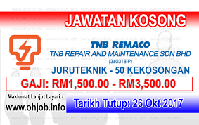 Kerja kosong mpaj , majlis perbandaran ampang jaya kini dibuka. Kerja Kosong Tnb Remaco Jawatan Kosong Kerajaan Swasta 2017 2018
