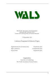 Sara jansson tidigare från hagfors i värmlands län har gått på följande skola: Wals 2013 Program Book By Mona Holmqvist Olander Issuu
