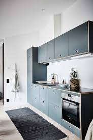 Compact Kitchen In Blue Kitchen Design Small Kitchen Decor Apartment Small Apartment Kitchen Decor