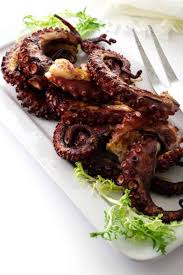 Tender And Crispy Grilled Octopus Served With A Tangy Preserved Lemon Vinaigrette And Roasted Potatoes Enjoy T Octopus Recipes Grilled Octopus Seafood Recipes