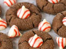 peppermint chocolate thumbprint cookies