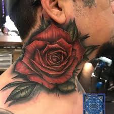 35 Beautiful Rose Tattoos Tattoo Inspiration Fleshelectrictattoo On Instagram Neck Rose Tattoo Red Ros Neck Tattoo Neck Tattoo For Guys Rose Tattoos