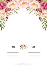 Free Printable Boho Chic Flower Baby Shower Invitation Template Free Printable Baby Sho Contoh Undangan Pernikahan Kartu Pernikahan Kartu Undangan Pernikahan