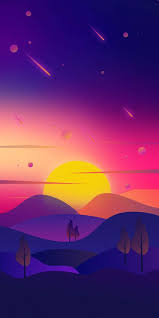Sky sunset mountain pink wallpaper clean galaxy colour. Sunset Art Iphone 11 Wallpaper Cool Backgrounds