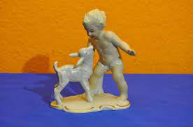 A pottery was established at wallendorf in 1764. Schaubach Kunst Porcelain Figurine Putto With Goat Shop Kusera