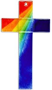 Verkaufe ein neues regenbogen glas von mac donalds von 2020 an selbstabholer. Kreuz Aus Glas Regenbogen Blau Kruzifix Fusing Glas Kreuz 20 Cm Wandkreuz