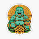 Laughing Jade Buddha" Sticker for Sale by DoctorChimp | Redbubble