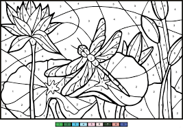A color printer is not necessary for printing. Dragonfly Color By Number Coloring Pages Dot Painting Free Printable Coloring Pages