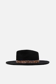 Image 1 Of Wool Hat With Animal Print Band From Zara Wool Hat Zara Animal Print Belts