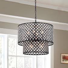 Shop Aenna Multicolored Metal 2 Tier 8 Light Drum Chandelier Overstock 12215893
