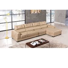 This large classic set with its brown bonded leather. 3 Pcs Left Chaise Light Tan Genuine Leather Sectional Sofa Set