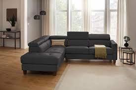 Das sofa besteht aus einem leder bezug quarz und einer kopfstütze mit 70 cm. Home Affaire Ecksofa Luzern Mit Ottomane Mit Verstellbarer Kopfstutze Und Holzfussen Online Kaufen Otto